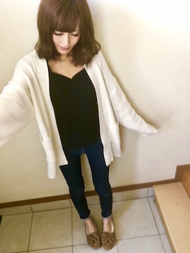 「GU（ジーユー）のアイテム（ジャケット/アウター、ホワイト系）」を使った、michuさん（レディース・164cm）の春コーディネート