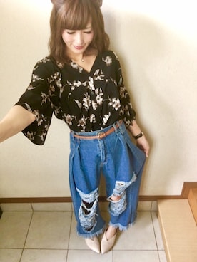 「GU（ジーユー）のアイテム（シューズ、ベージュ系）」を使った、michuさん（レディース・164cm）の春コーディネート