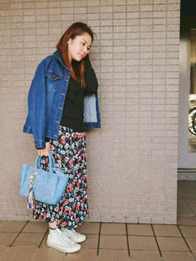 「SpRay PREMIUM（スプレイプレミアム）のアイテム（スカート）」を使った、KURA.mcさん（レディース・152cm）の春コーディネート