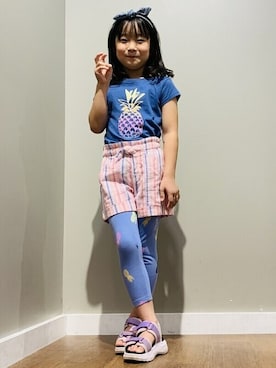「アクティブ」｜「アイテム（レギンス/スパッツ）」を使った、GAP Kids＆Babyさん（キッズ・120cm）の夏コーディネート