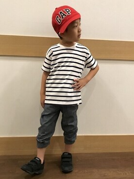 「babygap」｜「アイテム（キャップ）」を使った、GAP Kids＆Babyさん（キッズ・105cm）の夏コーディネート