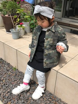 「AVAN LILY（アヴァンリリィ）のアイテム（ジャケット/アウター）」を使った、youさん（キッズ・100cm）の春コーディネート