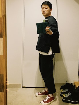 「アイテム（スウェット）」を使った、あべこうじさん（メンズ・177cm・40代）の冬コーディネート