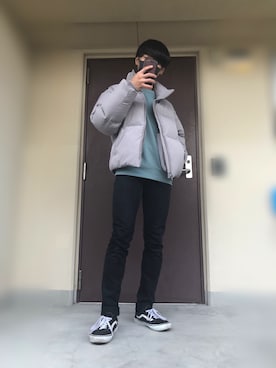 「GU（ジーユー）の（GU）スキニーフィットジーンズ（MEN ⁄ ジーンズ）」を使った、かいとさん（メンズ・170cm）の秋コーディネート