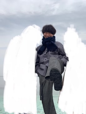 「WEGO（ウィゴー）のアイテム（ミリタリージャケット）」を使った、かいとさん（メンズ・170cm）の冬コーディネート