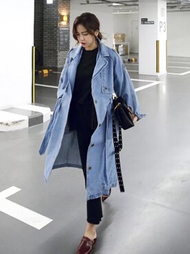 「コロナに負けるな」｜「アイテム（ジャケット/アウター）」を使った、fanfuniさん（レディース・160cm）の春コーディネート