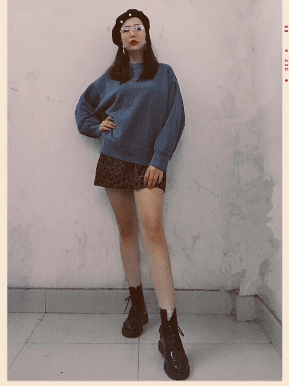「春、休闲」｜「SNIDELのアイテム（パーカー、ブルー系）」を使った、陶陶さん（レディース・165cm）の春コーディネートの1枚目の写真