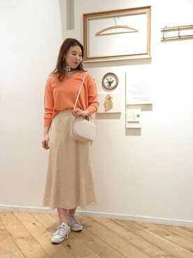 「お呼ばれ」｜「アイテム（財布/小物）」を使った、ルクールブラン金沢リント百番街店スタッフさん（レディース・166cm）の冬コーディネート