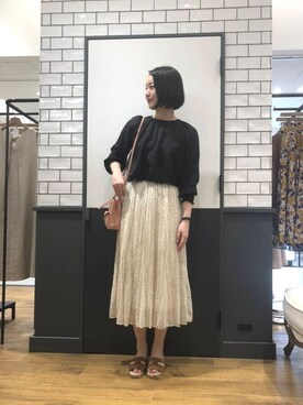 「Calzanor（カルザノール）のアイテム」を使った、ルクールブラン金沢リント百番街店スタッフさん（レディース・170cm）の夏コーディネート
