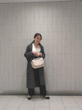 「ネイル」｜「アイテム（その他アウター）」を使った、ルクールブラン金沢リント百番街店スタッフさん（レディース・160cm）の秋コーディネート