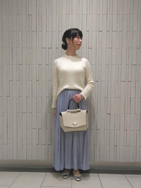 「お呼ばれ」｜「アイテム（バレエシューズ）」を使った、ルクールブラン金沢リント百番街店スタッフさん（レディース・160cm）の秋コーディネート