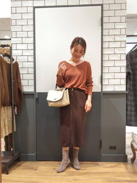 「ネイル」｜ルクールブラン金沢リント百番街店スタッフさん（レディース・160cm）の秋コーディネート