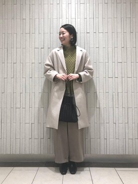 「お呼ばれ」｜「アイテム（ブーツ）」を使った、ルクールブラン金沢リント百番街店スタッフさん（レディース・170cm）の冬コーディネート