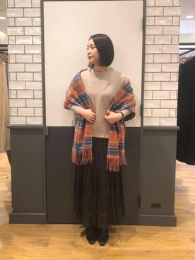 ルクールブラン金沢リント百番街店スタッフさん（レディース・170cm）の冬コーディネート