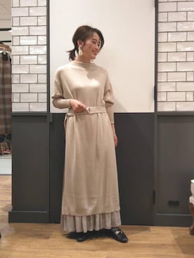 「ネイル」｜ルクールブラン金沢リント百番街店スタッフさん（レディース・160cm）の冬コーディネート