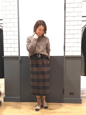 「ネイル」｜ルクールブラン金沢リント百番街店スタッフさん（レディース・160cm）の冬コーディネート