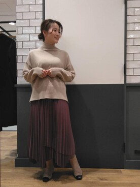 「ネイル」｜ルクールブラン金沢リント百番街店スタッフさん（レディース・160cm）の冬コーディネート