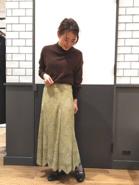 「ネイル」｜ルクールブラン金沢リント百番街店スタッフさん（レディース・160cm）の冬コーディネート