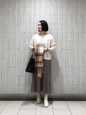 ルクールブラン金沢リント百番街店スタッフさん（レディース・170cm）の冬コーディネート