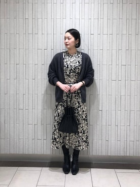 ルクールブラン金沢リント百番街店スタッフさん（レディース・170cm）の冬コーディネート