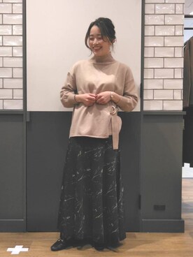 「ネイル」｜ルクールブラン金沢リント百番街店スタッフさん（レディース・160cm）の冬コーディネート
