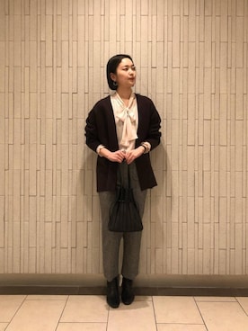 ルクールブラン金沢リント百番街店スタッフさん（レディース・170cm）の冬コーディネート