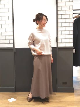 「ネイル」｜ルクールブラン金沢リント百番街店スタッフさん（レディース・160cm）の冬コーディネート