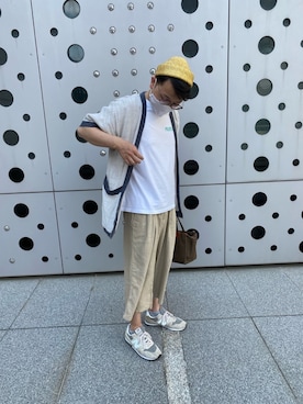 「麦わら帽子」｜「アイテム（ニットキャップ/ビーニー）」を使った、ぴろりさん（メンズ・170cm）の夏コーディネート