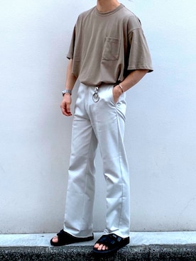 「CLANE（クラネ）のアイテム（パンツ）」を使った、renさん（メンズ・180cm）の春コーディネート