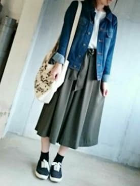 「NETSTAR（ネットスター）のアイテム（Tシャツ/カットソー）」を使った、たけどんさん（レディース・154cm）の秋コーディネート
