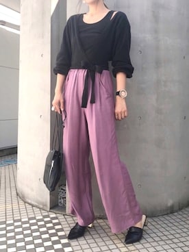 「DRWCYS（ドロシーズ）のアイテム（その他トップス）」を使った、Moeさん（レディース・171cm）の秋コーディネート