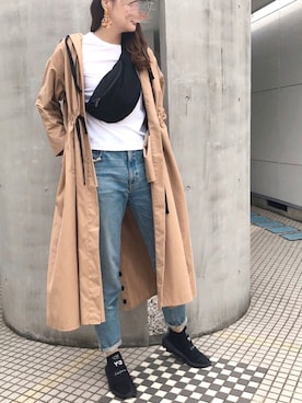 「べっ甲」｜「アイテム（その他アウター）」を使った、Moeさん（レディース・170cm）の秋コーディネート