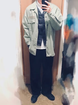 「シンプルおしゃれが好き」｜「アイテム（ミリタリージャケット）」を使った、ずーさん（メンズ・180cm）の秋コーディネート