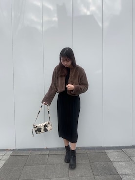 「黒ワンピ」｜「アイテム（その他）」を使った、ctmjpさん（レディース・157cm）の冬コーディネート
