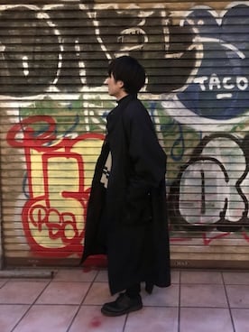 「ロングコート×スキニー」｜あ・きさん（メンズ・168cm）の春コーディネート