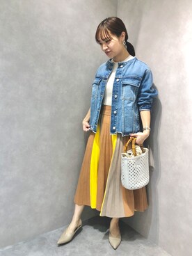 「CAST:（キャスト コロン）のアイテム（ジャケット/アウター）」を使った、Meguさん（レディース・152cm）の春コーディネート