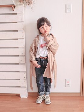 「5歳」｜「アイテム（その他アウター）」を使った、☻Yui66☻さん（キッズ・110cm）の春コーディネート