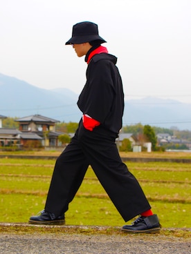 「neos（ネオス）のアイテム（スウェット）」を使った、？さん（メンズ・165cm）の春コーディネート