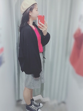 「Kastane（カスタネ）のアイテム（MA-1）」を使った、もみさん（レディース・165cm）の秋コーディネート