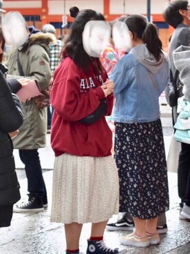 「CONVERSE（コンバース）のCONVERSE ALL STAR　ハイカットスニーカー（スニーカー）」を使った、zaramuさん（レディース・158cm）の春コーディネート