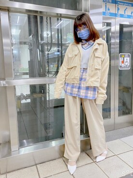 「MEIER.Q（マイヤーキュー）のアイテム（ジャケット/アウター）」を使った、Ja̲s̲m̲i̲n̲e̲🐈  さん（レディース・163cm）の春コーディネート