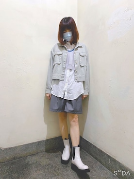 「MEIER.Q（マイヤーキュー）のアイテム（ジャケット/アウター）」を使った、Ja̲s̲m̲i̲n̲e̲🐈  さん（レディース・163cm）の春コーディネート