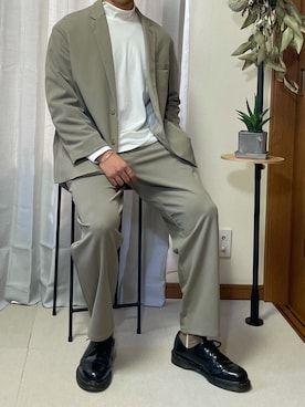「EMMA  CLOTHES」｜「アイテム（セットアップ）」を使った、Renさん（メンズ・172cm）の冬コーディネート