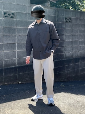 「nowm（ノウム）のアイテム（セットアップ）」を使った、Renさん（メンズ・172cm）の春コーディネート