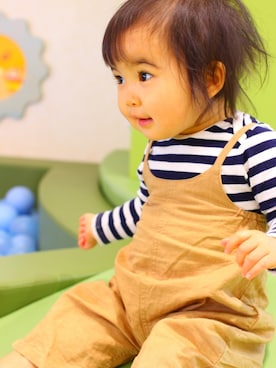 「1歳半」｜「アイテム（オールインワン・サロペット）」を使った、mame☆さん（キッズ・70cm）の春コーディネート