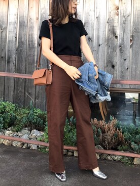 「シルバーシューズ」｜「アイテム（デニムジャケット）」を使った、kiiiiさん（レディース・153cm）の秋コーディネート
