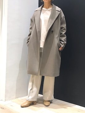 「LEPSIM（レプシィム）のアイテム（チェスターコート）」を使った、kiiiiさん（レディース・153cm）の秋コーディネート