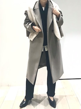 「LEPSIM（レプシィム）のアイテム（チェスターコート）」を使った、kiiiiさん（レディース・153cm）の冬コーディネート