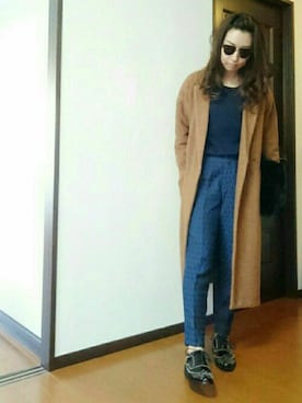 「オックスフォードシューズ」｜「アイテム（その他）」を使った、nonさん（レディース・159cm）の冬コーディネート