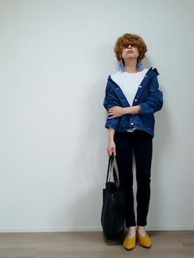 「UNIQLO（ユニクロ）のWOMEN ウルトラストレッチジーンズ（デニムパンツ）」を使った、nonさん（レディース・159cm）の春コーディネート